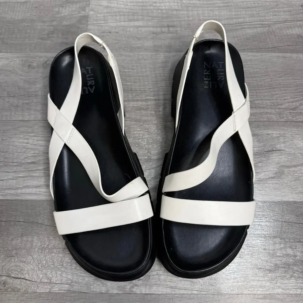 Naturalizer Jubalee Sport Sandals Chucky Black White Size 9 1/2